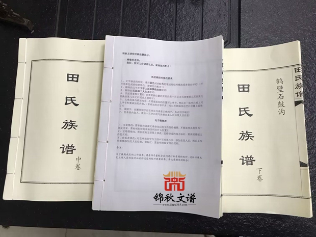 田氏族譜校對(duì)稿